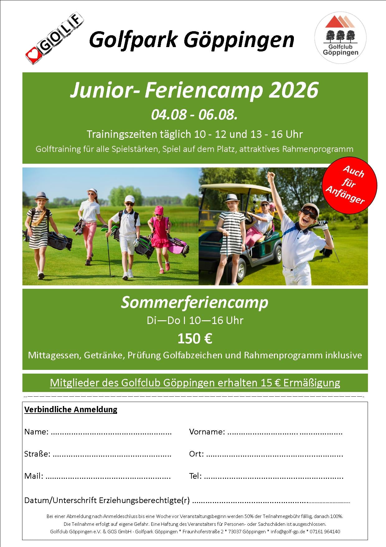 3-tägiges Sommerferien-Camp für Kinder und Jugendliche
